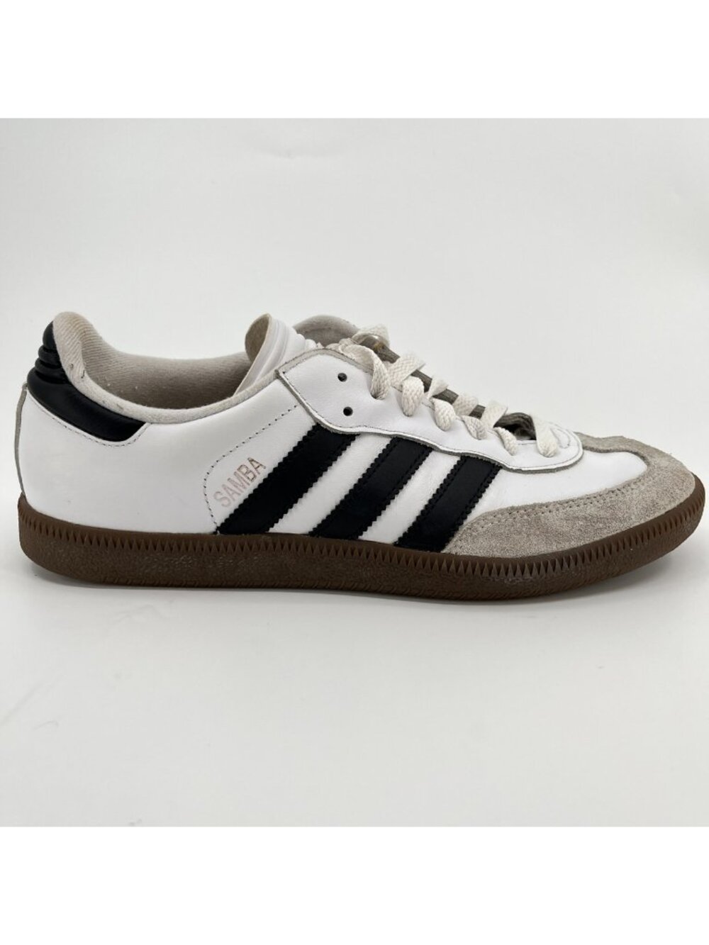 Adidas Samba Classic Mens Size 7 White Black Gum Athletic Leather Shoes Sneakers